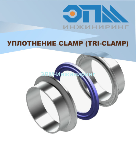 Прокладка (уплотнение) кламп стандарт DIN DN-32 32 мм 50,5 мм PTFE+FPM "VITON" от компании ООО "ЭПМ-Инжиниринг"